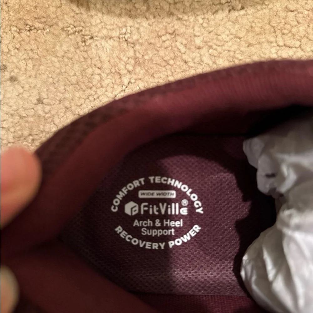 FitVille Women's Slip-On Athletic Sneakers in Maroon - Picture 5 of 5